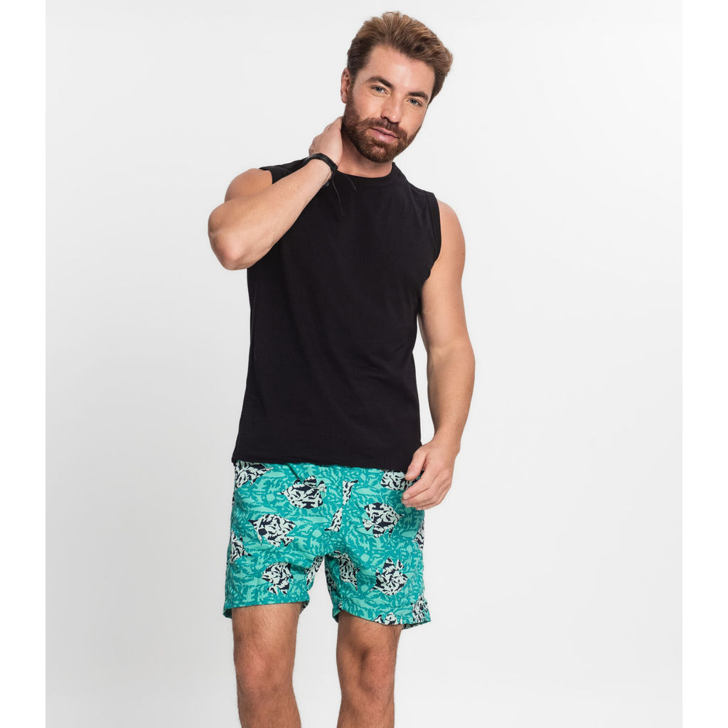 Shorts Masculino Estampado Microfibra Rovitex Verde