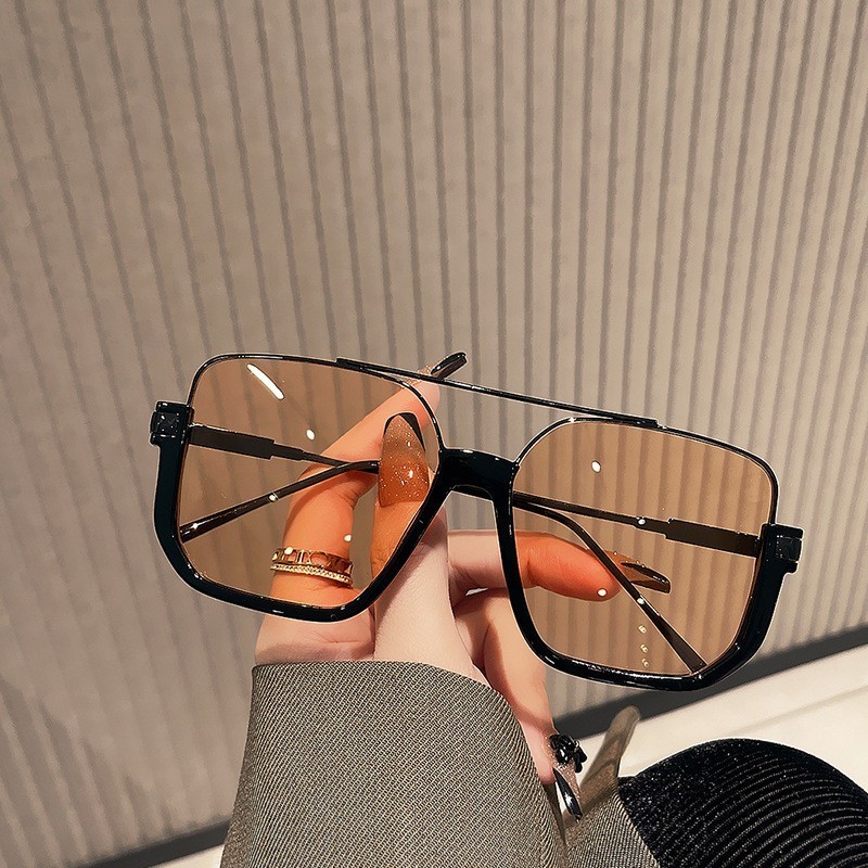 Óculos de Sol Marrom Quadrado Vintage Unissex - Estiloso moda Italia inverno Bruna