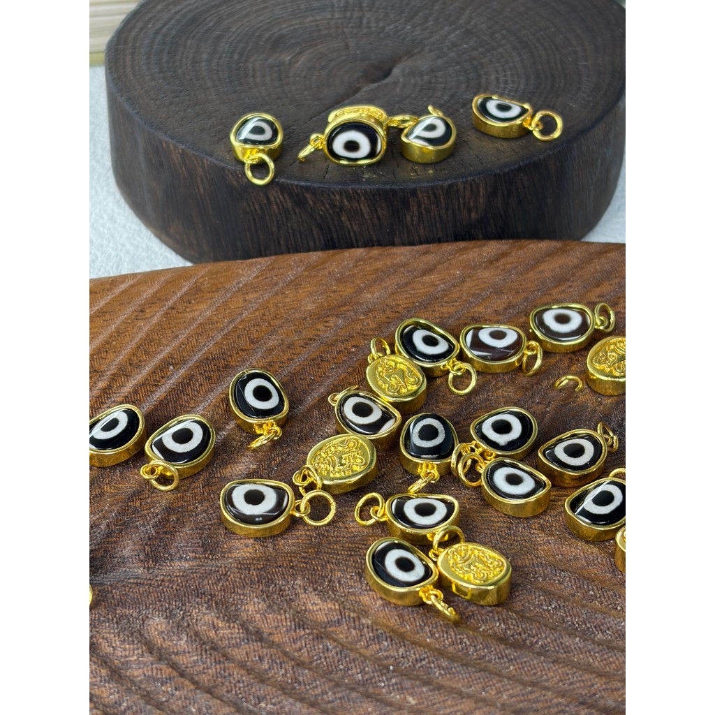 Um olho Dzi grânulo incrustado pequeno gotejamento artesanal diy acessórios pulseira colar pingente acessórios moda All-
