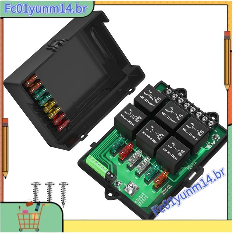 Nova RB-R6F6-3 Caixa De Relé Do Carro Modificado Soquete Junção Fusível 12V Painel Universal Automotivo