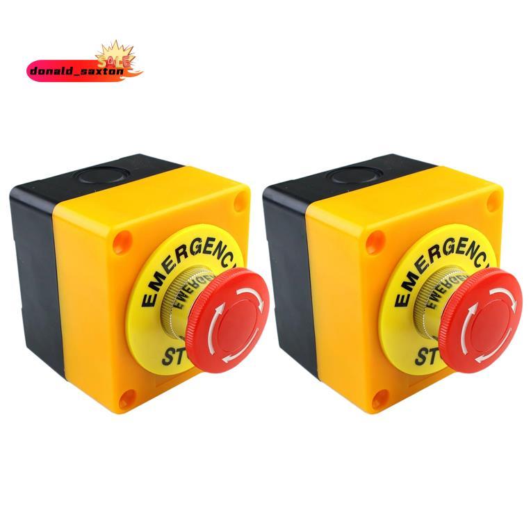 [Velocidade Rápida D] 2 Unidades De Cogumelo Vermelho Interruptor De Botão De Parada De Emergência No + Nc 22 Mm Cnc Gec