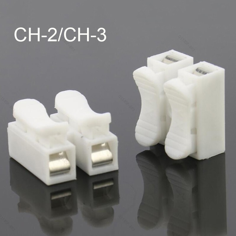10 Unidades/Pacote Conector Terminal CH-2-3 Fio 2pin 3pin 250V Bloco De Fiação Emenda Bloqueio Cabo Elétrico BR15B3