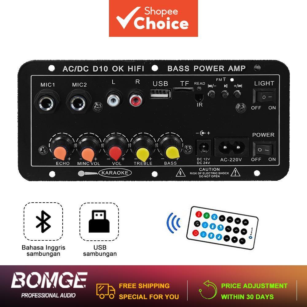BOMGE Placa Amplificadora Bluetooth 12V, Duplo Microfone, Amplificador Subwoofer para Home Theater Pro