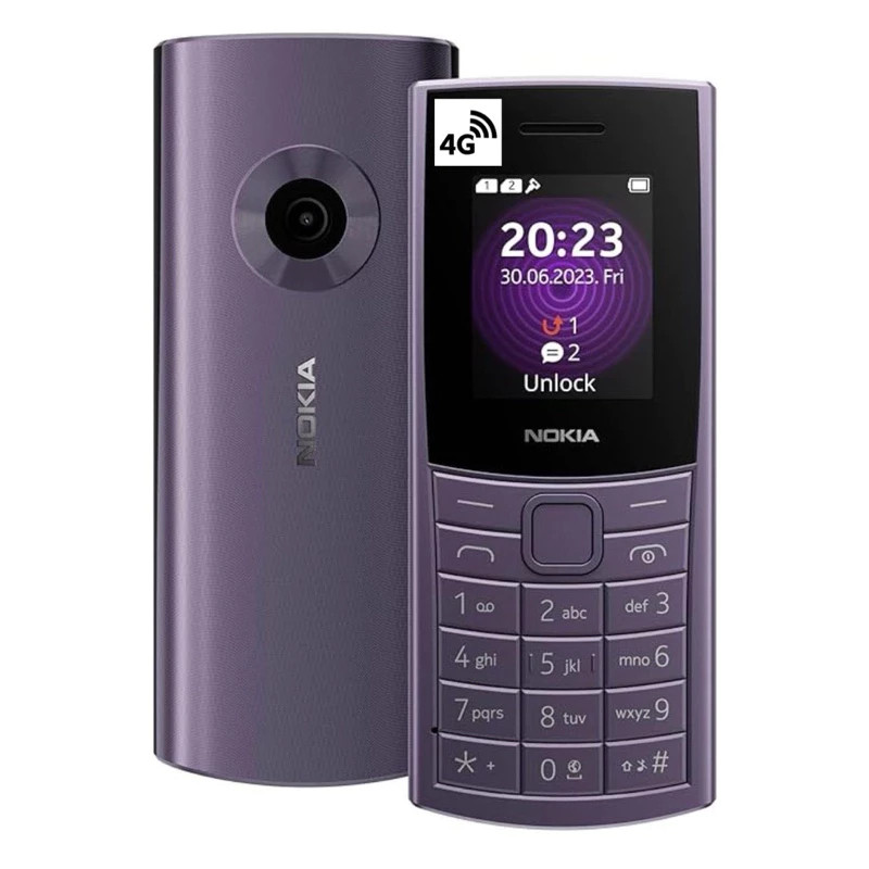 Celular Nok'a 110 Oficial 4G Dual Chip P/ Idosos Rádio FM Bluetooth Preto