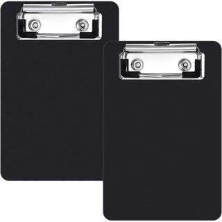 Pacote com 2 Mini Pranchetas, Prancheta A6, todas em Plástico, Prancheta de Bolso para Blocos de Notas, Restaurantes, Ta