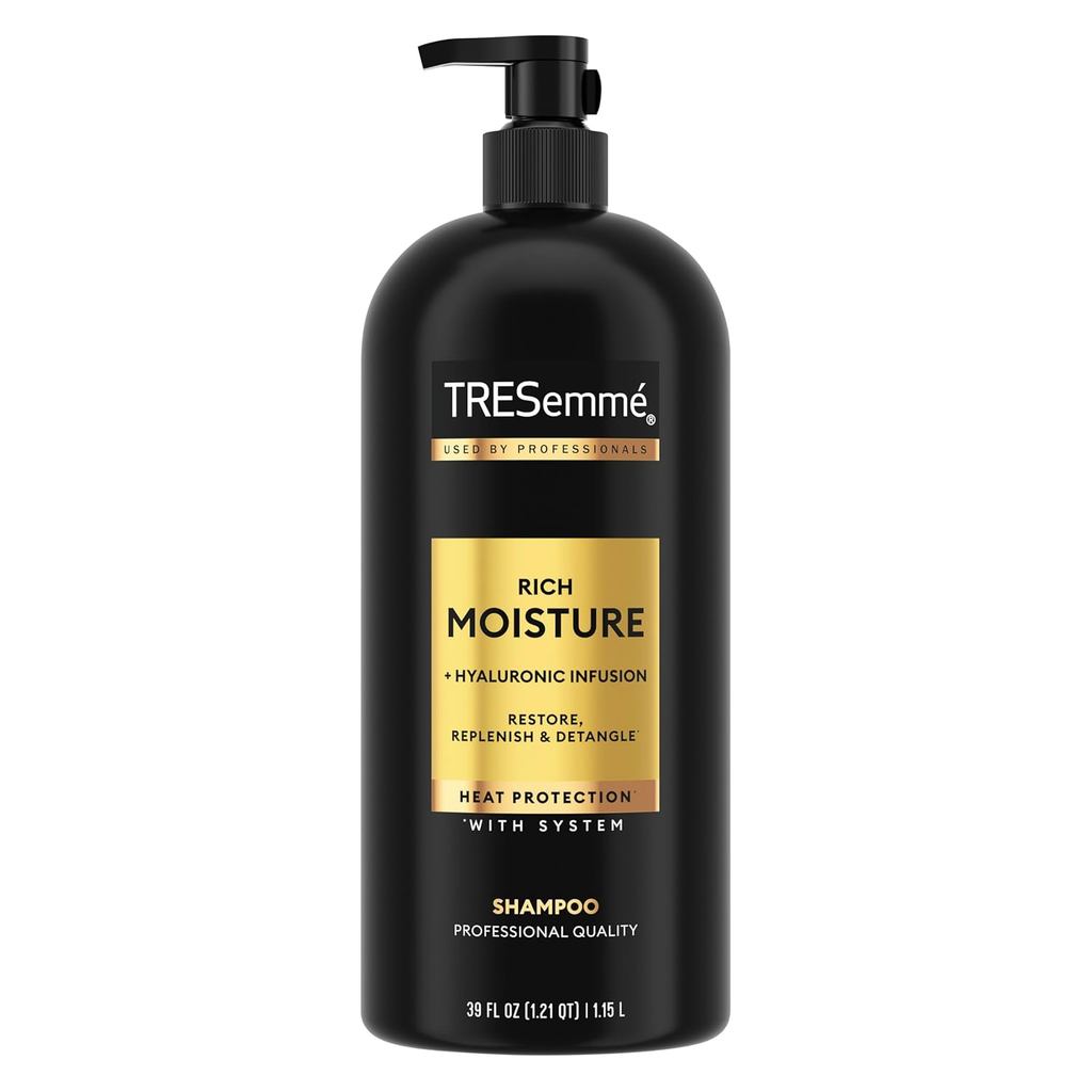Shampoo Hidratante TRESemmé Rich Moisture com Bomba, com até 72H de Hidratação para Cabelos Secos, com Fórmula de Tecnol