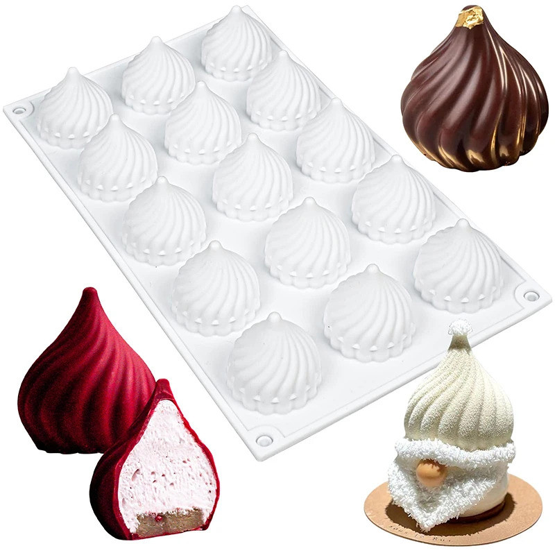 Forma de Silicone em Forma de Cebola para Bolo, Assadeira 3D para Sobremesas, para Pastelaria, Chocolate, Cupcake, Mouss
