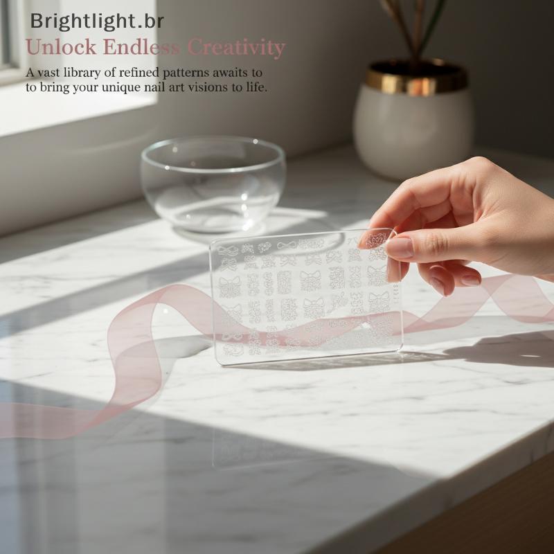 [brightlight.br] Molde De Arte De Unha Com Padrão Xadrez De Diamante 3D Design Exclusivo De Laço Para Manicure Criativa