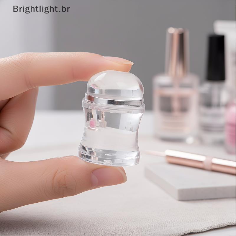 [brightlight.br] Conjunto De Carimbo Para Arte Em Unhas Com Cabeça De Silicone , De Gelatina Transparente Raspador Uso S