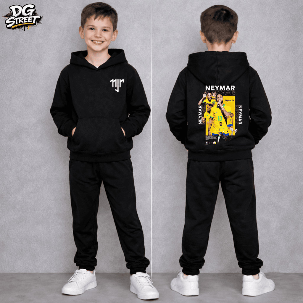 CONJUNTO Moletom Infantil Neymar Inverno Canguru Menino Roupa Quentinha Estilosa Premium Copa Molekada Brasil Seleção