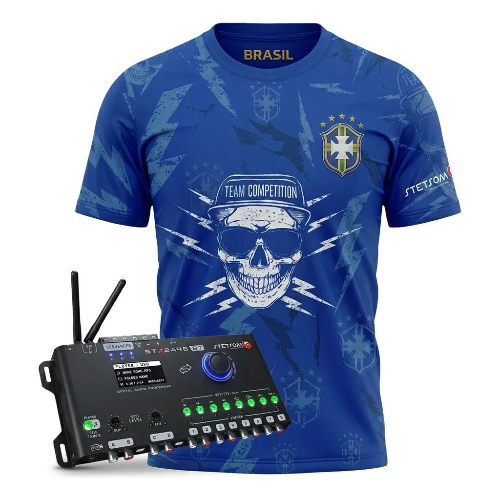 Processador Stetsom Stx2496 Bt 8 Canais Rca E Fio + Camiseta