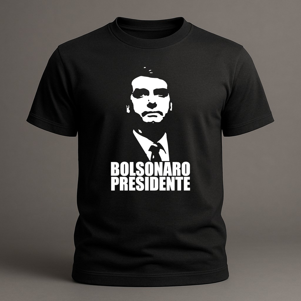 Camiseta masculina Presidente Bolsonaro camisa masculina blusa masculina 100%ALGODÃO blusa premium TrendBox Mania TrendB