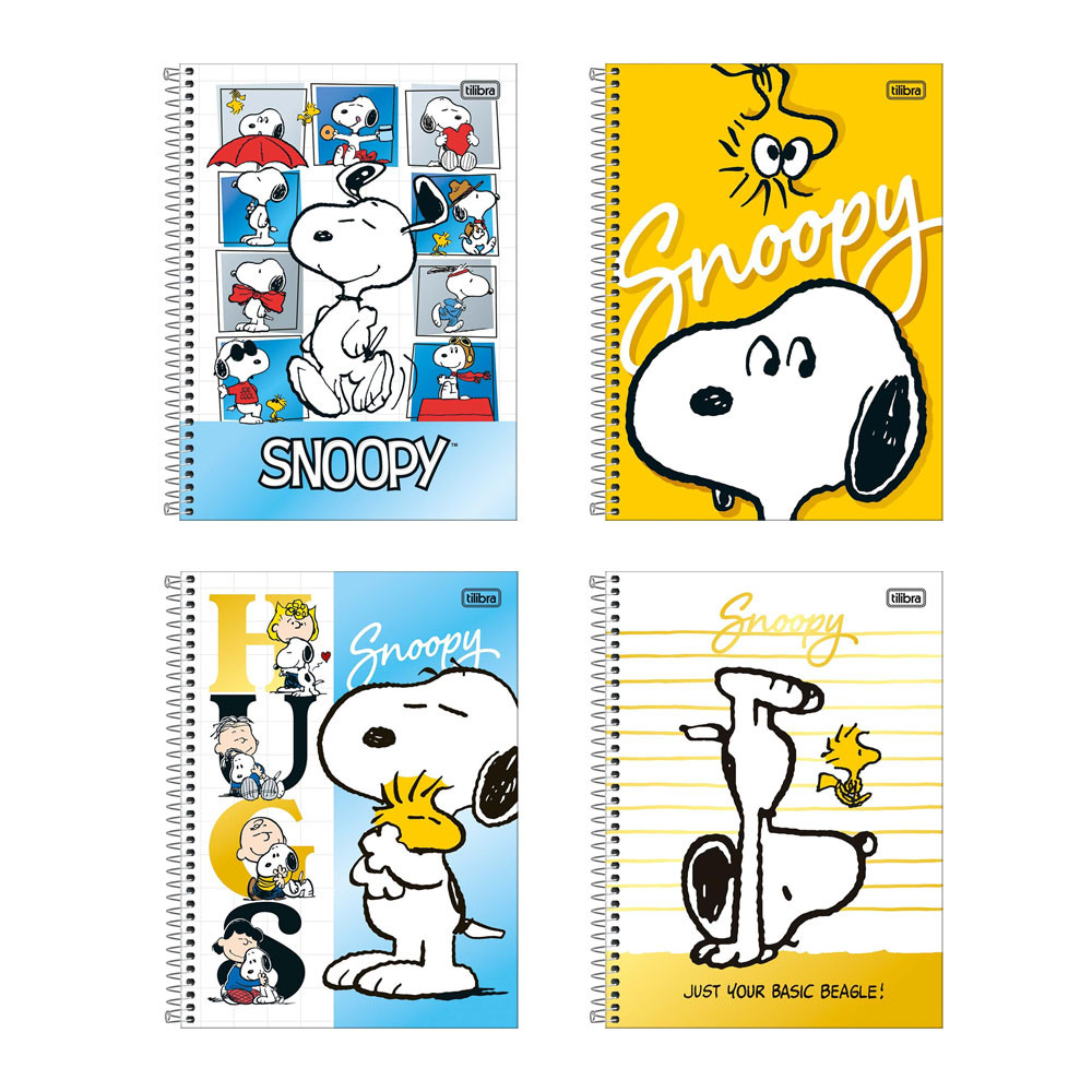 Caderno espiral capa dura universitário 1x1 80 folhas Snoopy Tilibra