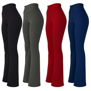 kit 2 Calça Feminina Flare Bailarina Boca de Sino Colmeia Casual em Oferta na Shopee