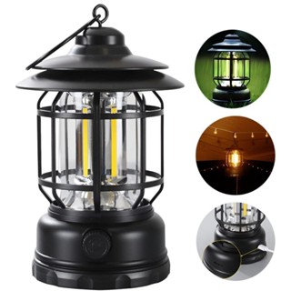 Lampião LED Recarregável Retrô Portátil Luminária para Camping Pesca Acampamento Emergências com Regulagem em Oferta na Shopee
