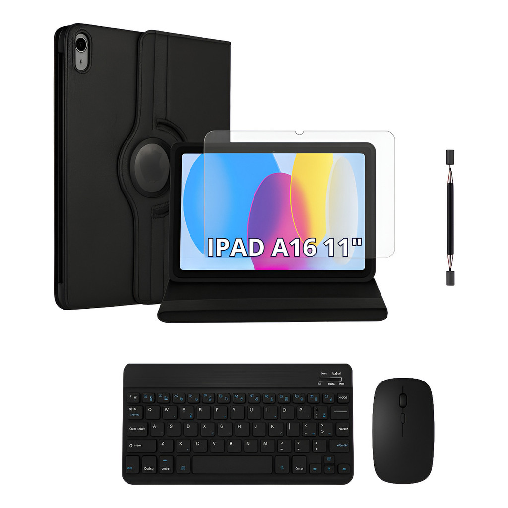 Capa Giratória+ Película+ Caneta+ Teclado Mouse iPad 11 A16