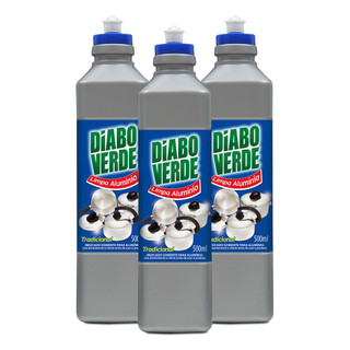 Kit 3 Limpa Panela De Alumínio 500ml Tradicional Diabo Verde Remove Manchas Cozinha