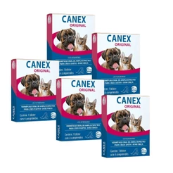 5 Canex Original P/ Cães Gatos Vermífugo 20 Comp. Dose Única