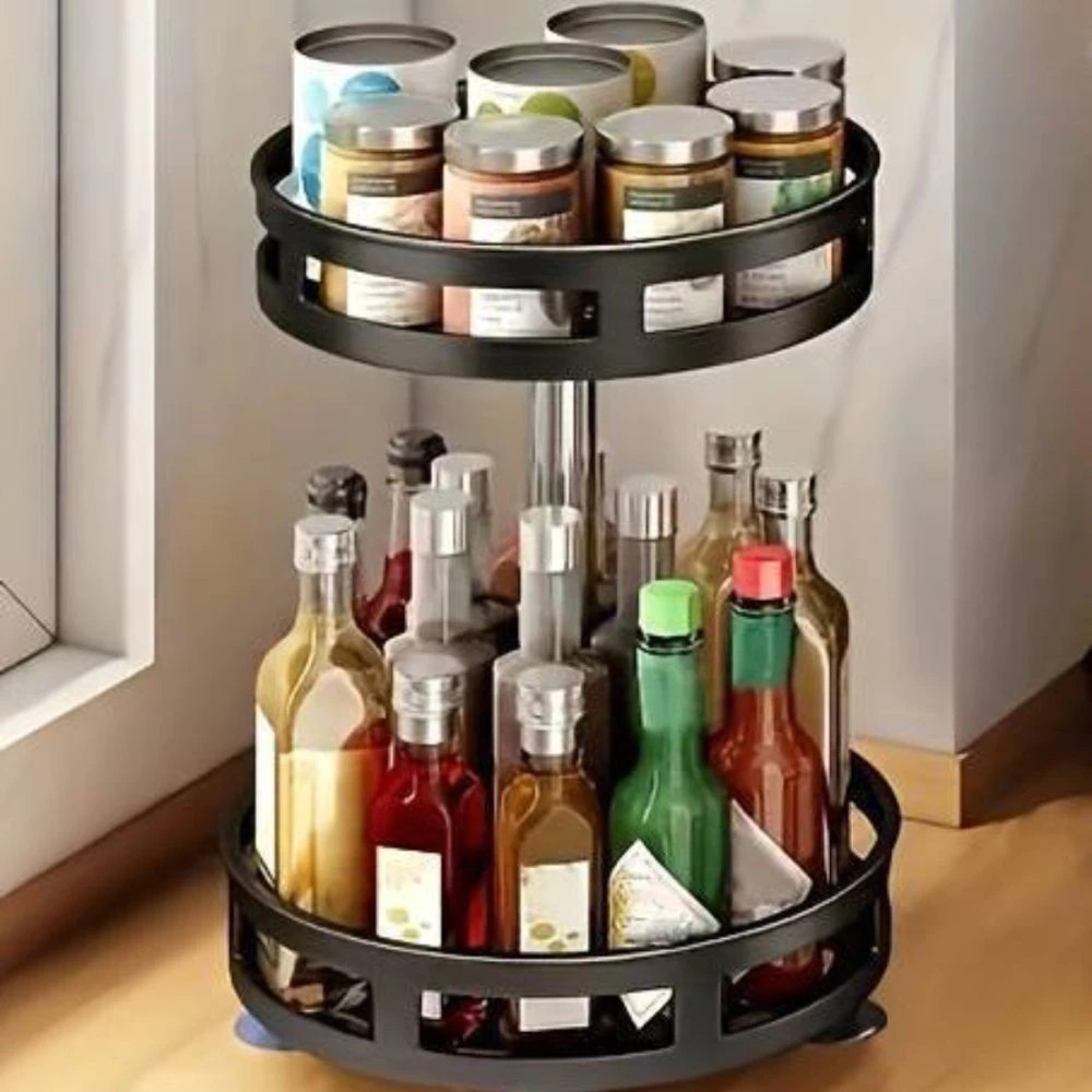 Organizador Multiuso Giratório 360° Tempero Suporte Banheiro Cozinha Estante Prateleira Giratório
