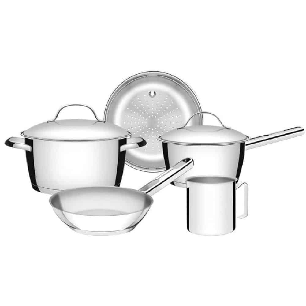 Jogo De Panelas Aço Inox Indução 5 peças Allegra Tramontina