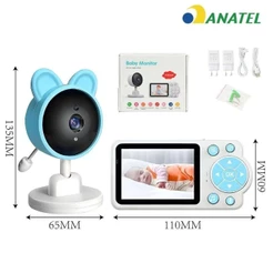 Baba Eletronica Monitor Video bebe HD, 2.4g Wifi Visão Noturna Sensores de Temperatura fang
