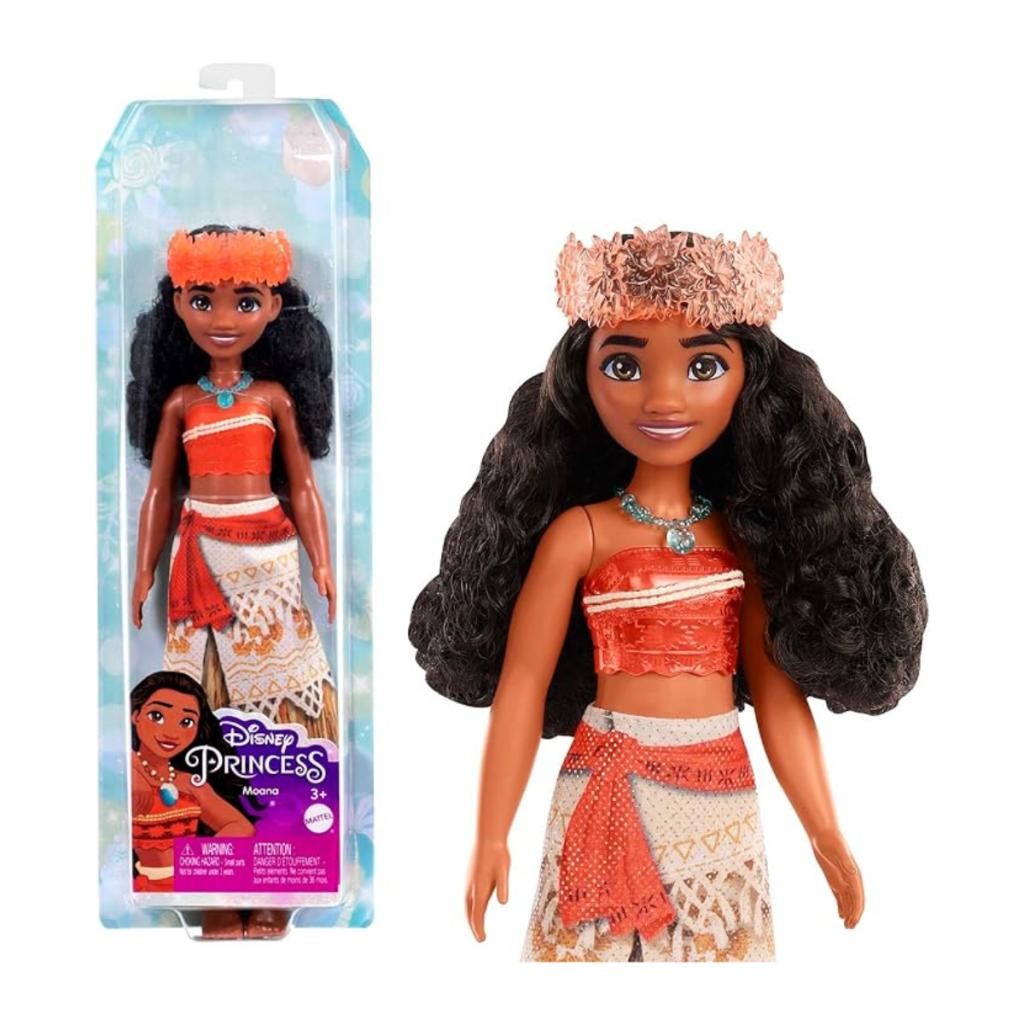 Boneca Moana Disney Princesa Saia Com Brilhos Coleção Princesas Brinquedo Infantil Mattel Original