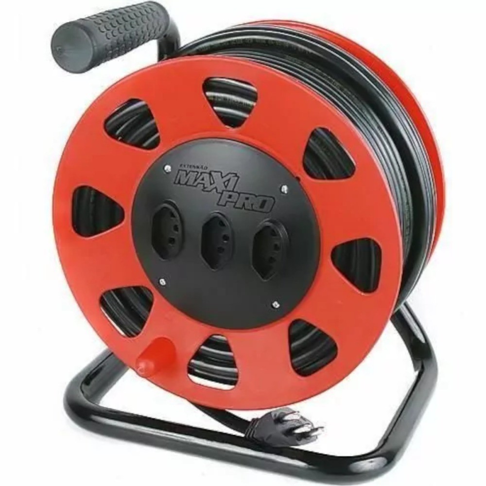 Extensão elétrica 30 metros 3 x 2,50 mm 2P+T 20A com carretel - MAXIPRO - Daneva