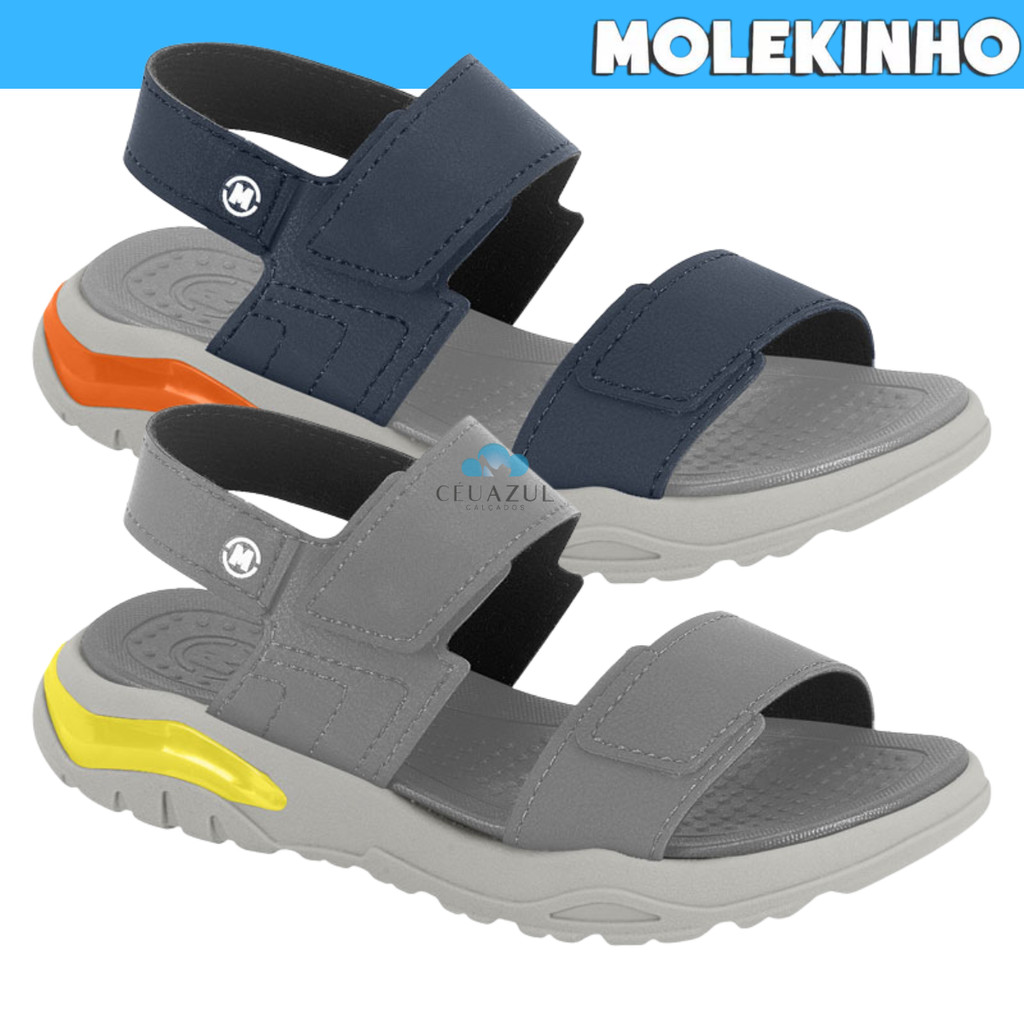 Sandália Infantil Molekinho Masculina Esportiva Conforto Ajustável Dia  Dia em Oferta na Shopee