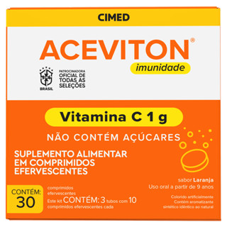 Aceviton Vitamina C 1g 30 Comprimidos Efervecentes em Oferta na Shopee