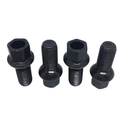 Jogo 4 Parafuso Roda 14mm Preto VW Bora Fox Golf Jetta Passat Polo Spacefox T-Cross