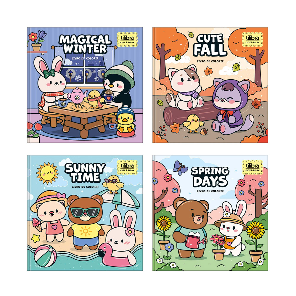 Livro de colorir Relax Seasons com 46 folhas 396796 Tilibra em Oferta na Shopee