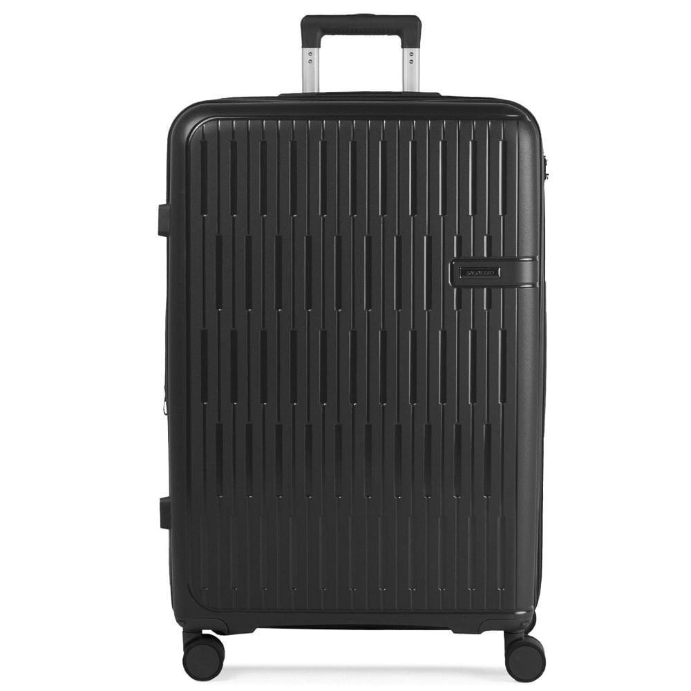 Mala de Viagem Grande 32kg Polipropileno 4 Rodas Santiago Preta