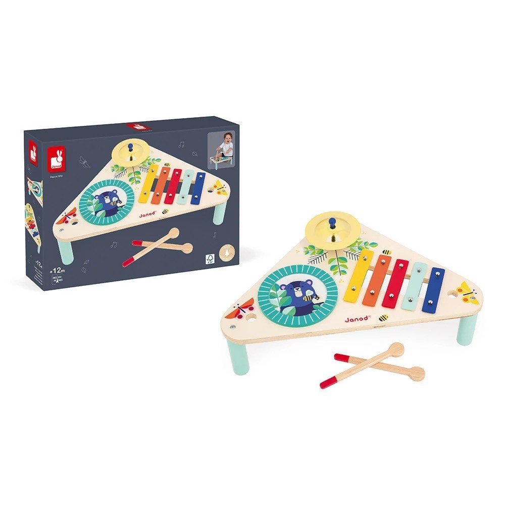 Minha Primeira Mesa Musical Gioia Infantil Brinquedo Educativo Em Madeira - Janod