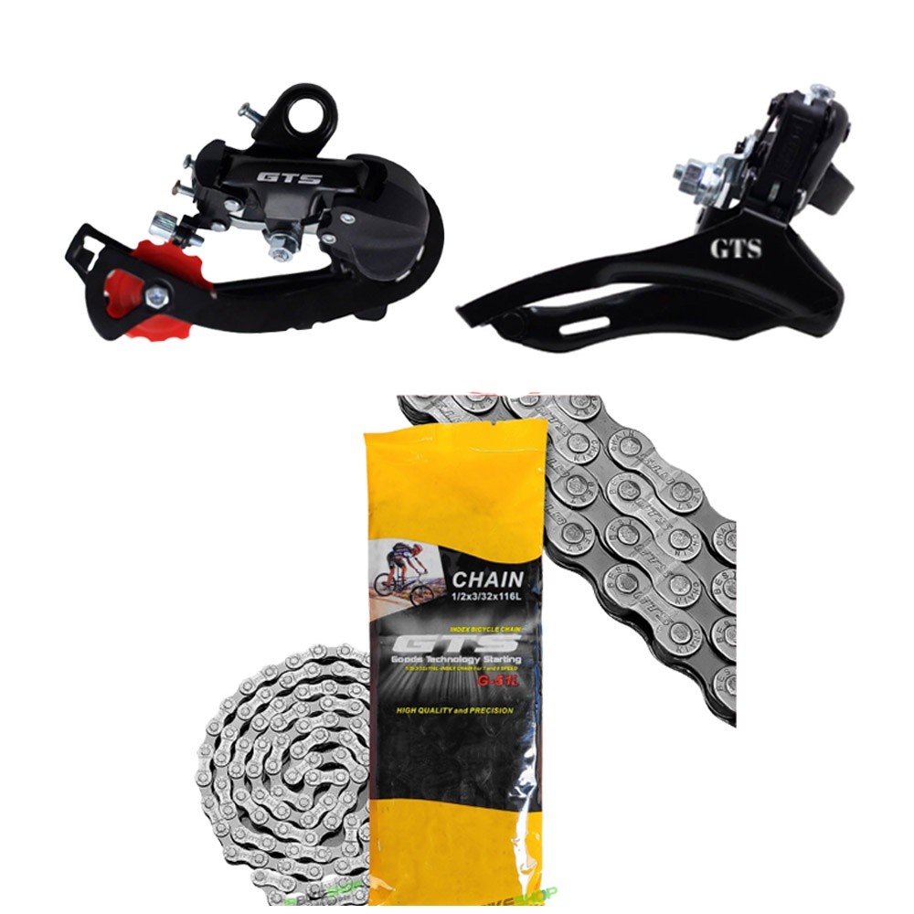Kit Cambio traseiro e Dianteiro GTS MTB 8V + Corrente em Oferta na Shopee