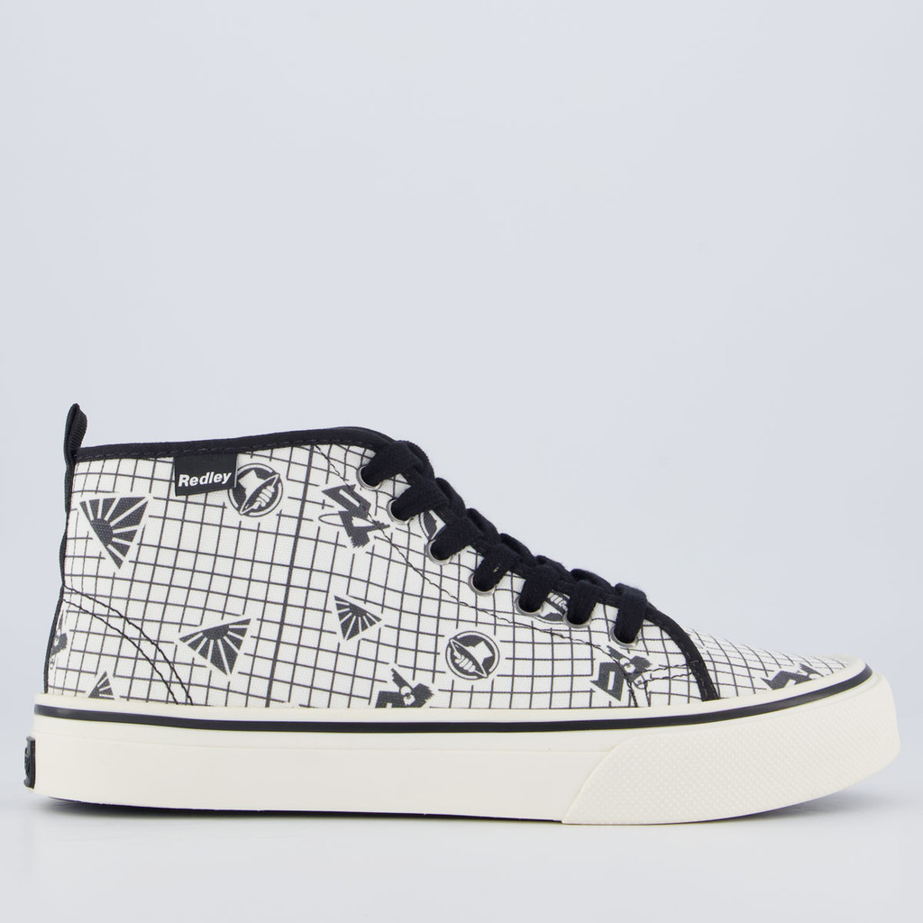 Tênis Redley Cano Médio Print Branco e Preto