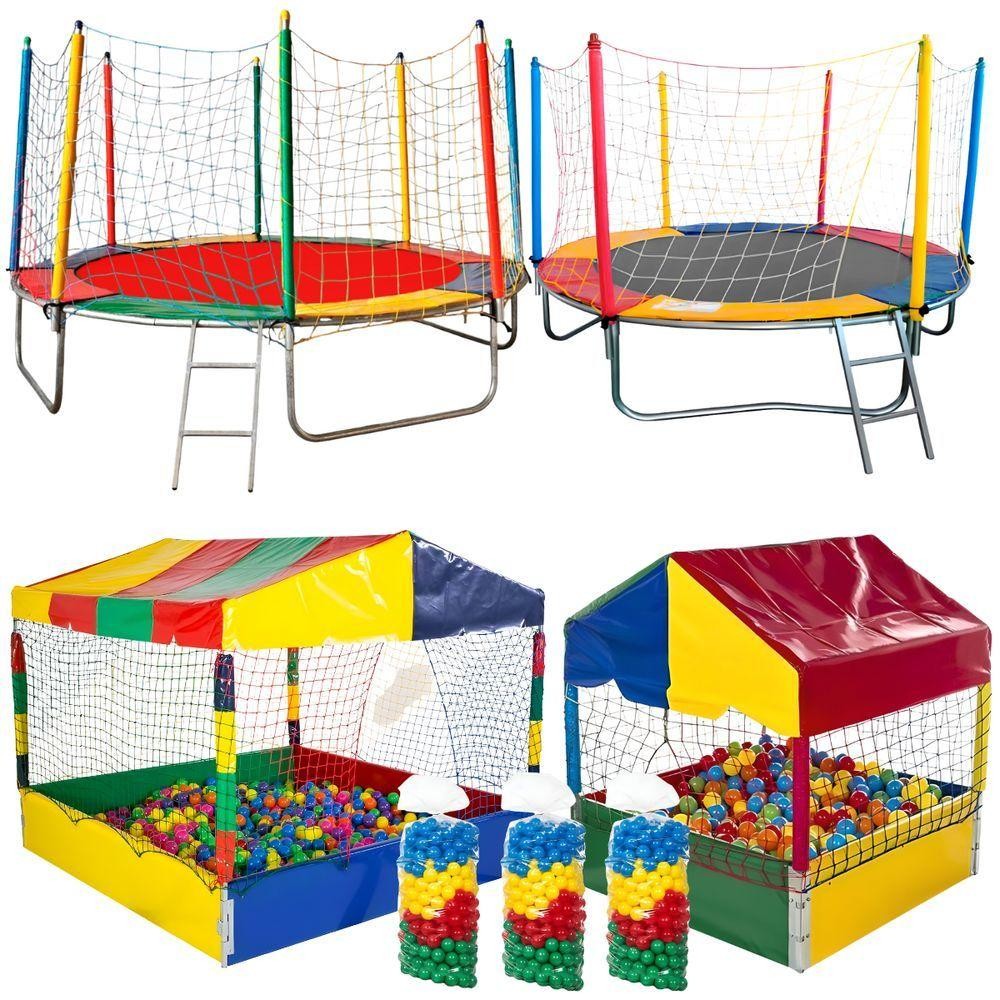 Pula Pula Trampolim E Piscina De Bolinhas Com Bolinhas Coloridas Infantil em Oferta na Shopee
