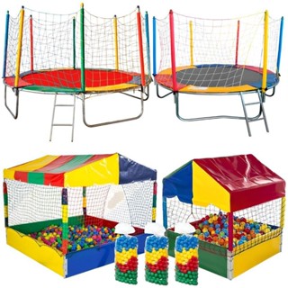 Pula Pula Trampolim E Piscina De Bolinhas Com Bolinhas Coloridas Infantil em Oferta na Shopee