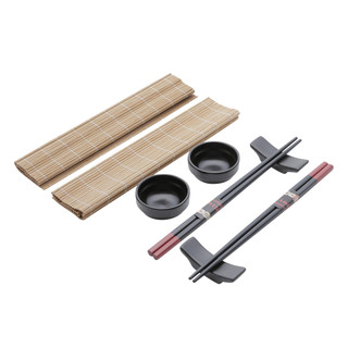 Conjunto 8 Peças para Sushi de Bambu e Cerâmica Yokohama Lyor