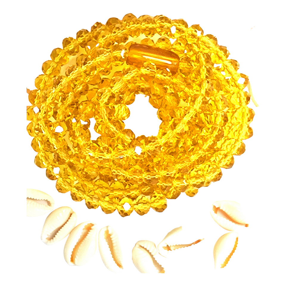 Guia Amarela Cristal 147 Contas Oxum Umbanda/candomblé Amarelo