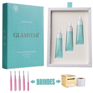 Kit Brow Lamination e Lash Lifting GlamStar Lançamento 5 Escovinhas Interdental e Plastico filme em Oferta na Shopee