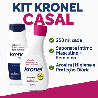 Kit Kronel Casal 2x 250ml | Sabonete Íntimo Masculino + Feminino | Aroeira | Higiene e Proteção em Oferta na Shopee