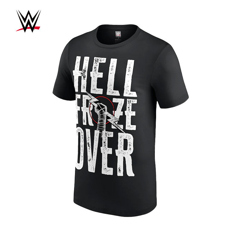 Wwe Camiseta de manga curta com gola redonda masculina estampada 0508