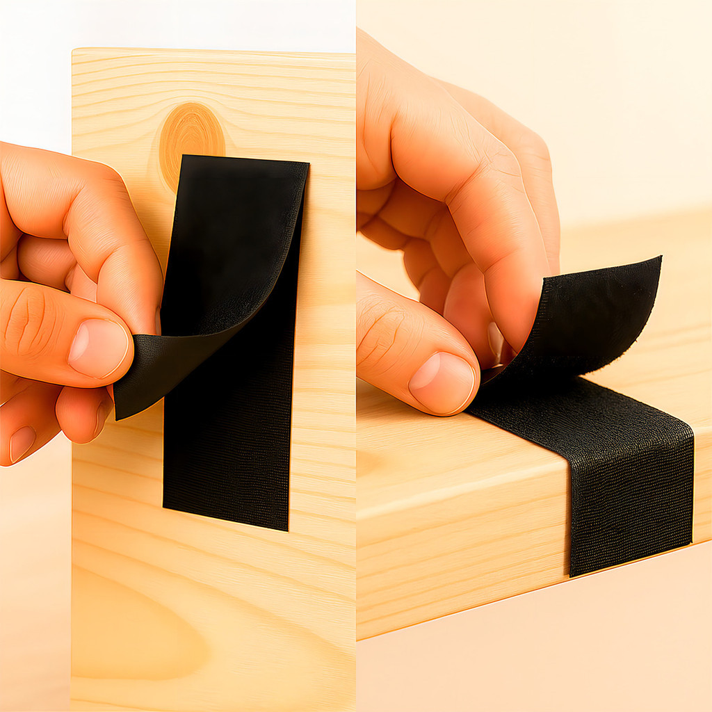 Fecho De Contato Adesivo 5m X 50mm Velcro Adesivo Forte Dupla Face Macho E Femea Preto