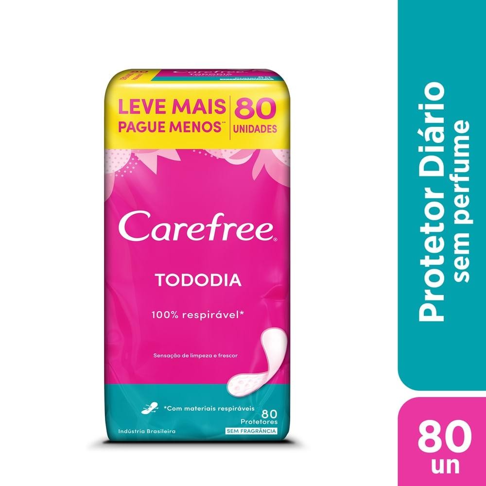 Protetor Diário Carefree Todo Dia Sem Perfume 80un. em Oferta na Shopee