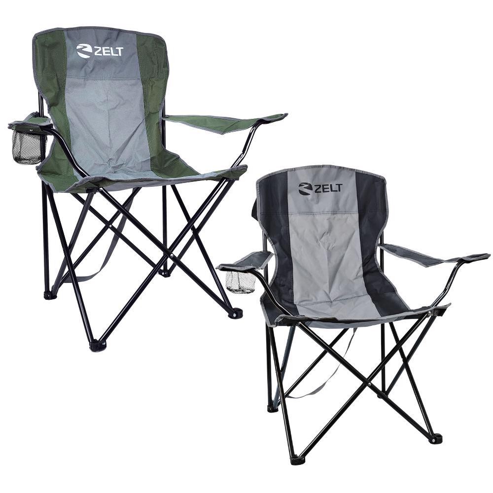 Cadeira Portátil Dobrável com Braço e Porta Copos para Camping e Pesca ZELT em Oferta na Shopee