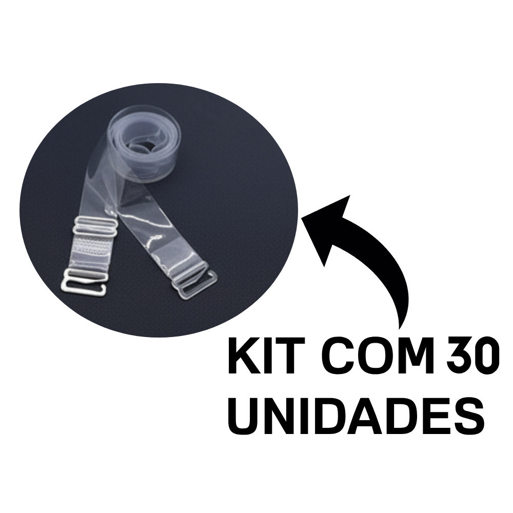 Kit 30 Alças de Silicone Invisível Para Sutiã Transparente Antialérgica Ajustável Confortável Barata