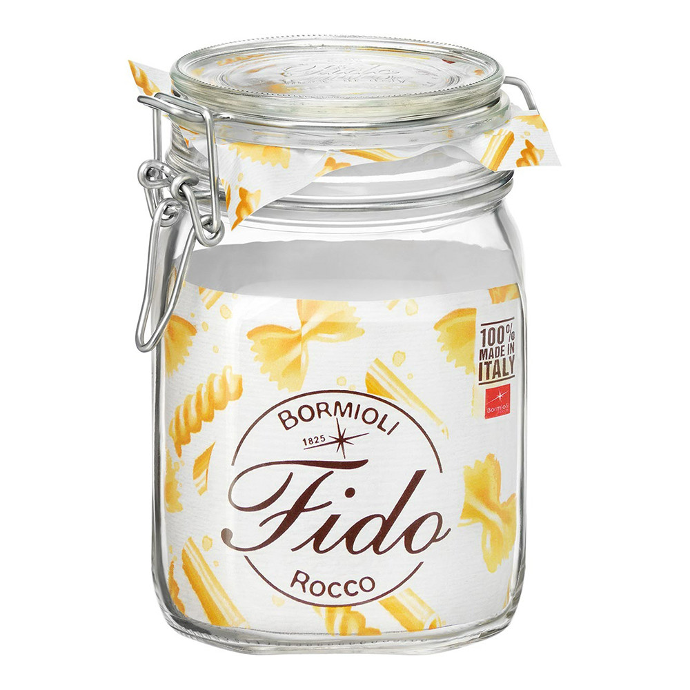 Pote Hermético Fido Vidro 1L Transparente Bormioli Rocco