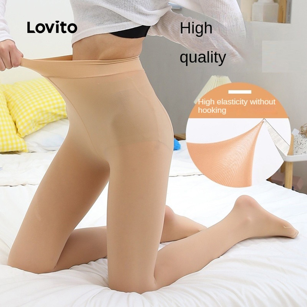 Lovito Meias de Modelagem Corporal para Mulheres All Seasons LCS25A135