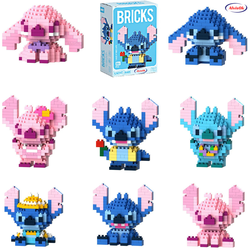 Mini Blocos de Montar Stitch de Natal Criativo Presente de Coleção Decoração de Casa Festiva