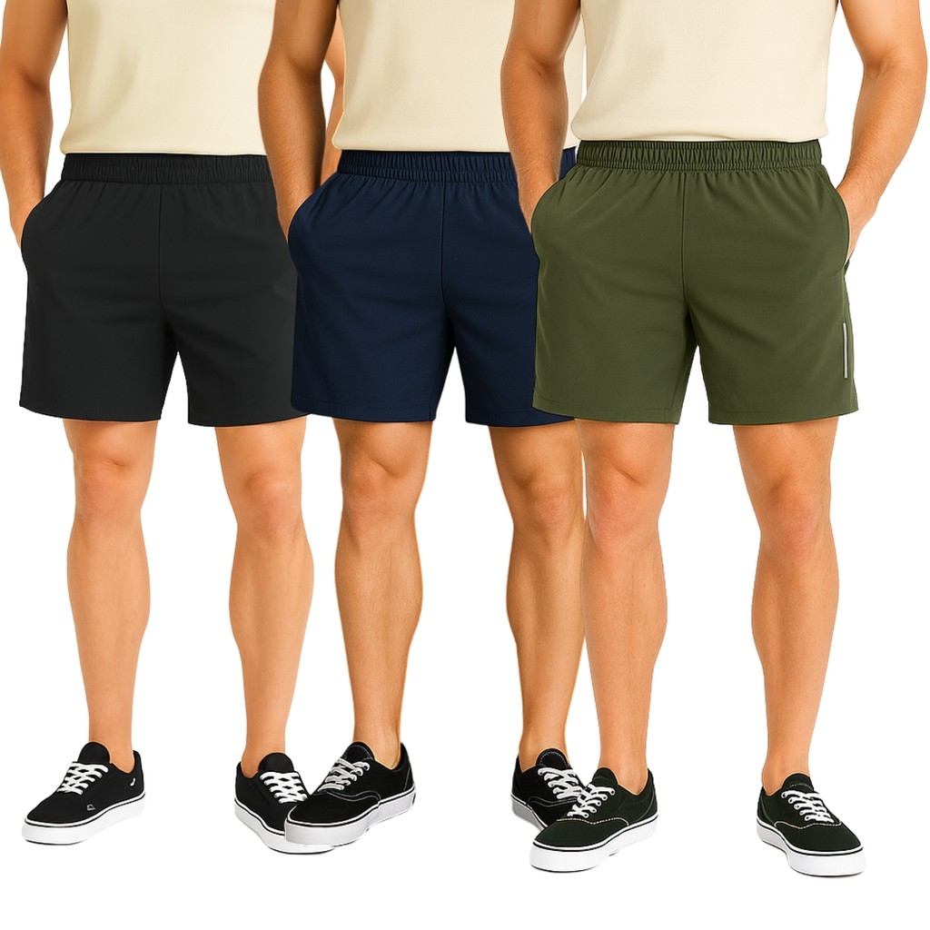 Kit 3 Bermudas Sport Masculinas Academia e Lazer